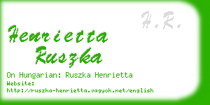 henrietta ruszka business card